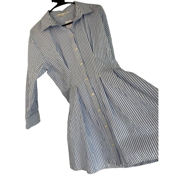 Abercrombie & Fitch Blue Striped Button-Down Shirt Dress S Cotton RDD10671 - Picture 1 of 12